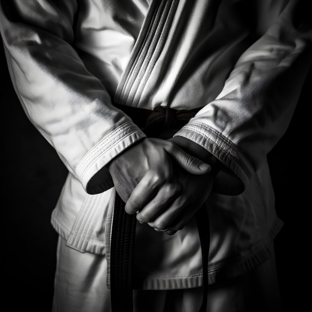 Judoka z czarnym pasem